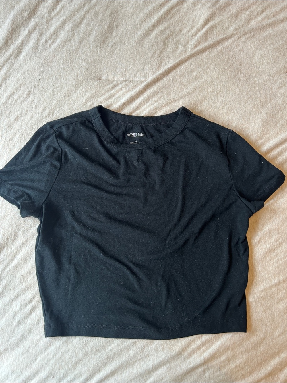 wild fable Black Cropped Crewneck Tee